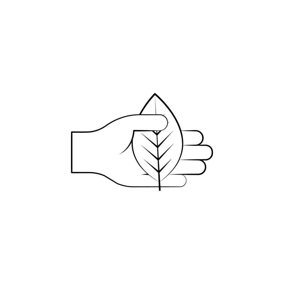 Herbal, hand, plant vector icon