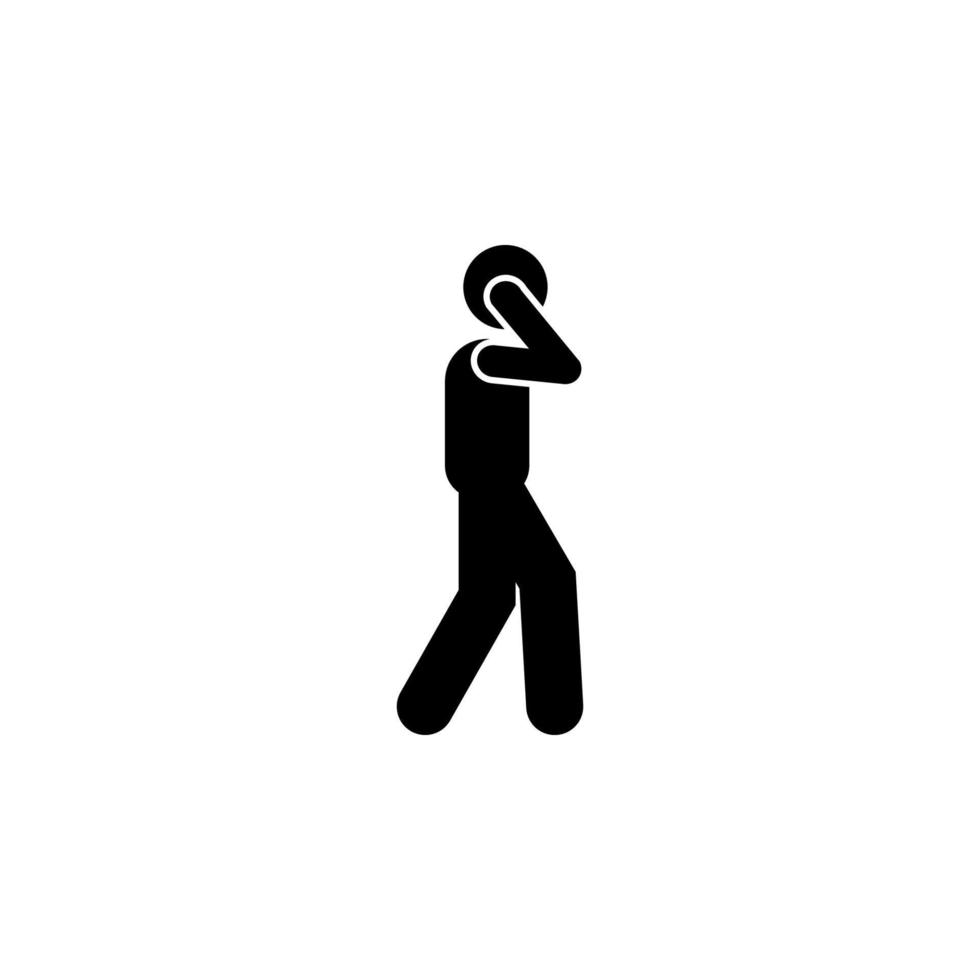 Man, walking, talking phone vector icon