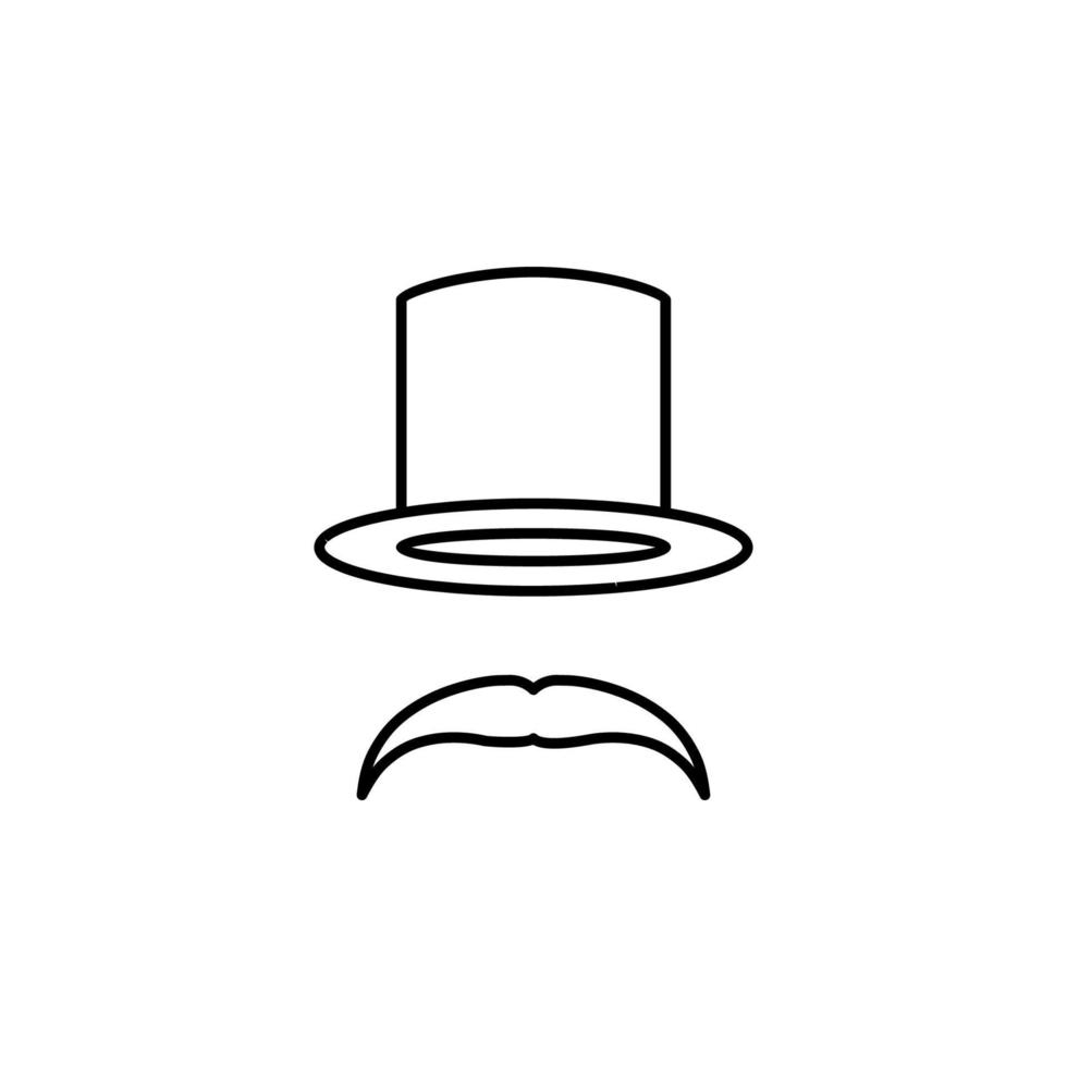 Hat, magic mustache vector icon