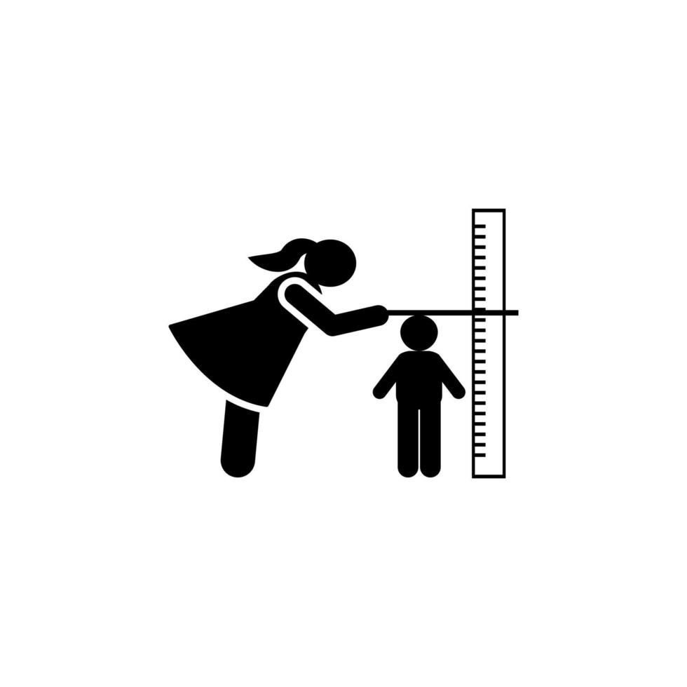 Child, grow, height, measure vector icon
