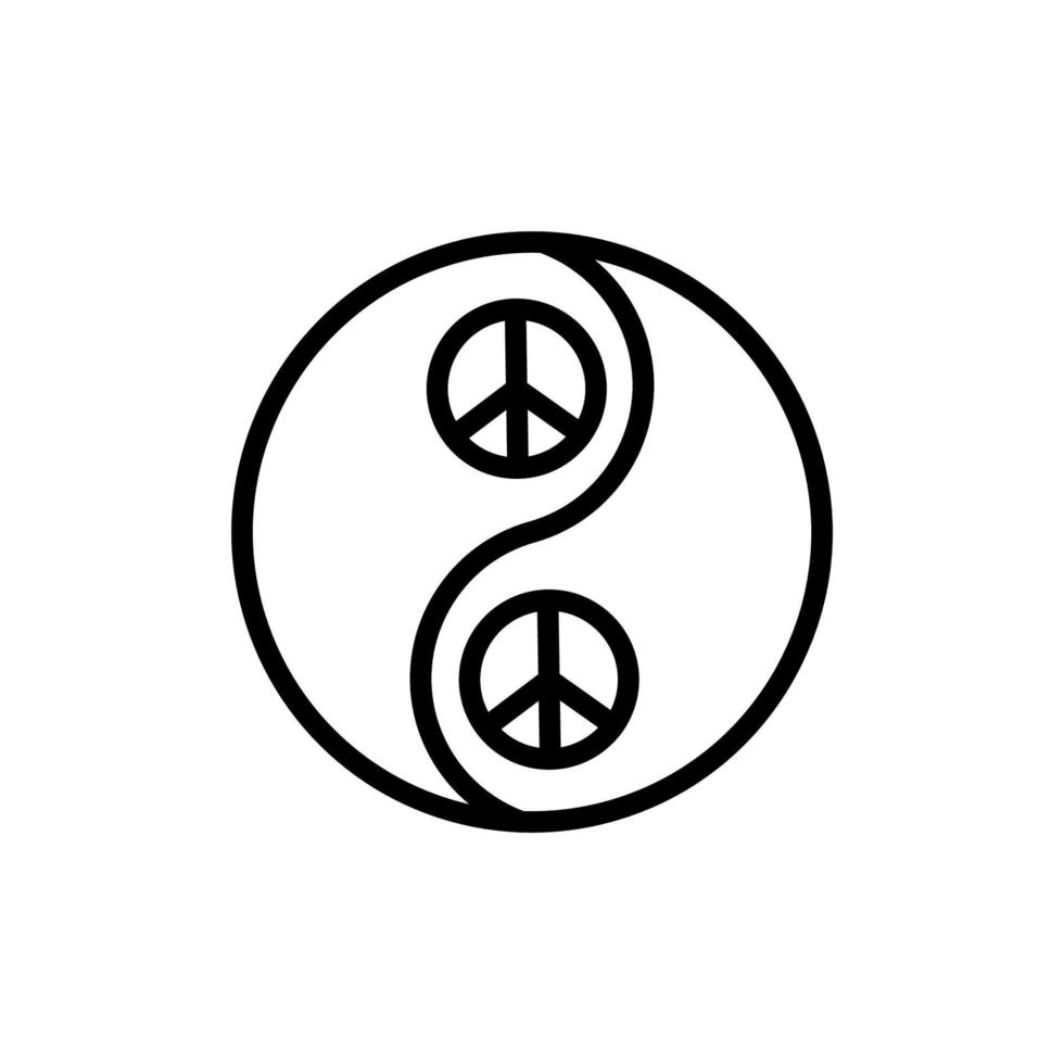 Peace, yin yang vector icon