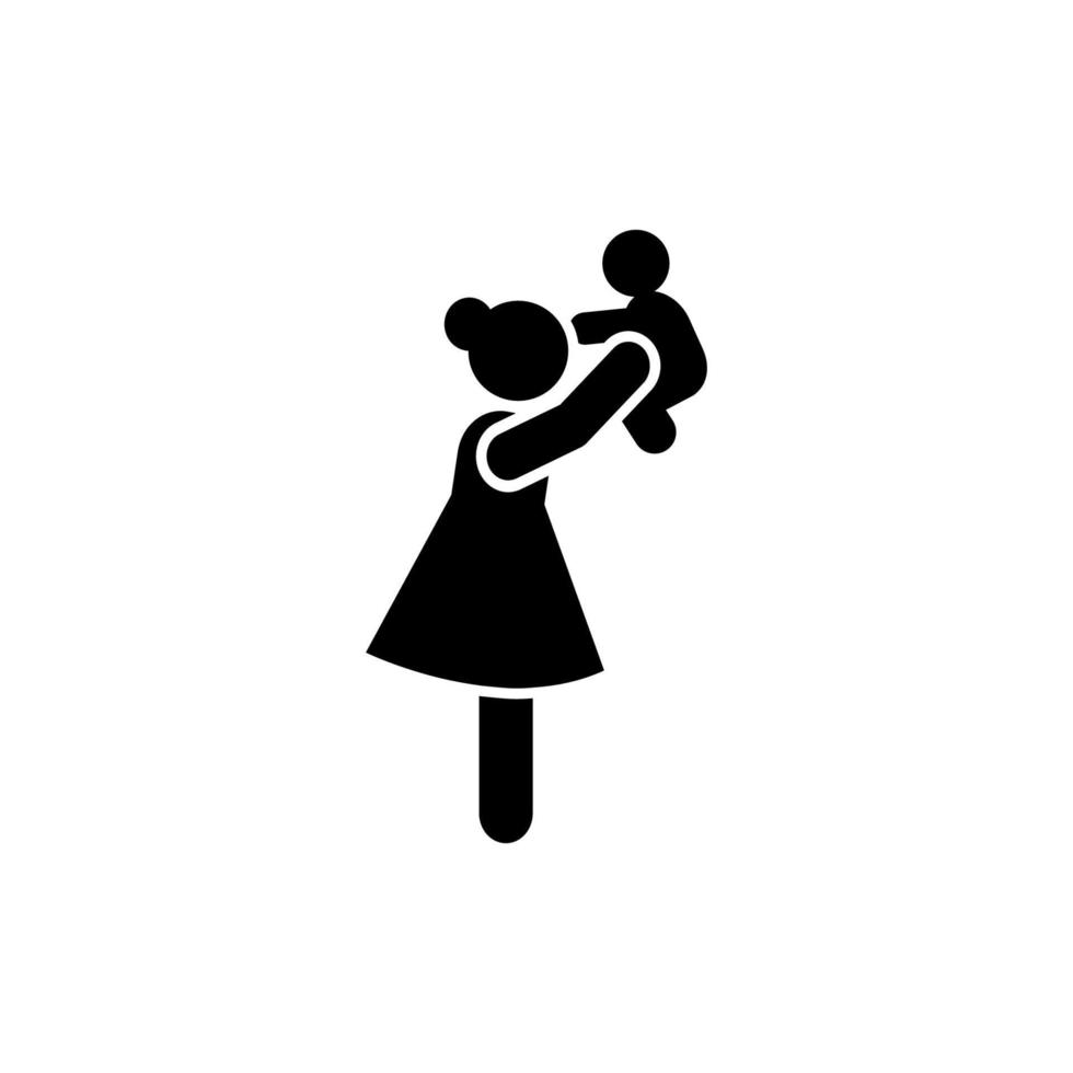 Mother, crying, baby vector icon