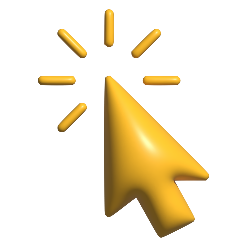 3d icon of cursor pointer png