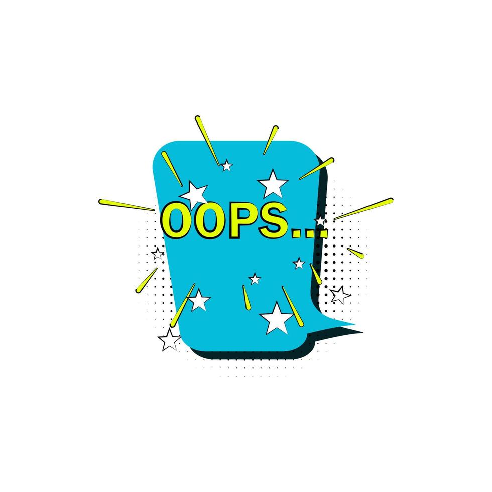 pop art OOPS bobble color vector icon