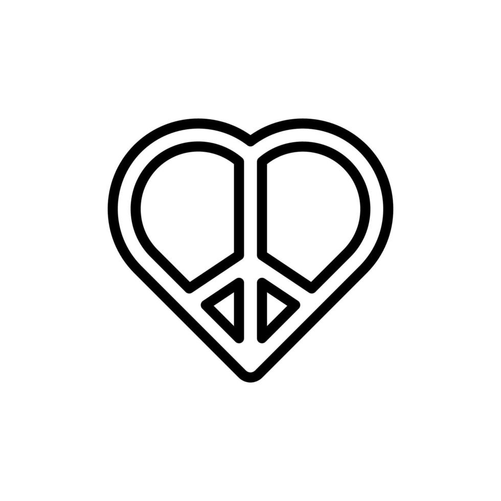 Peace, heart, love vector icon