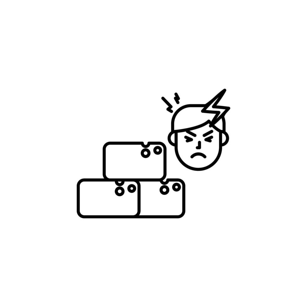 Sugar, allergic face vector icon