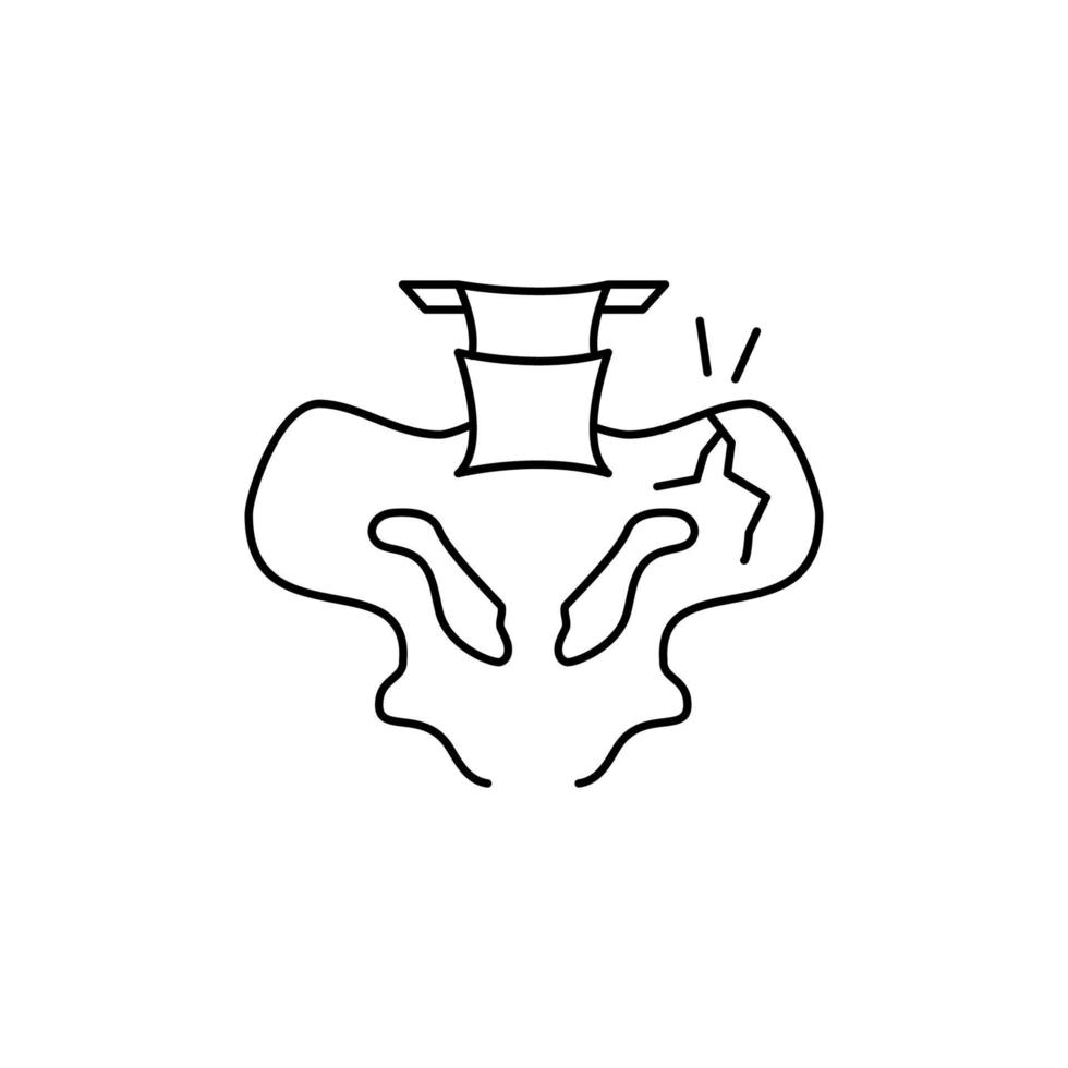 Shoulder bone injury vector icon