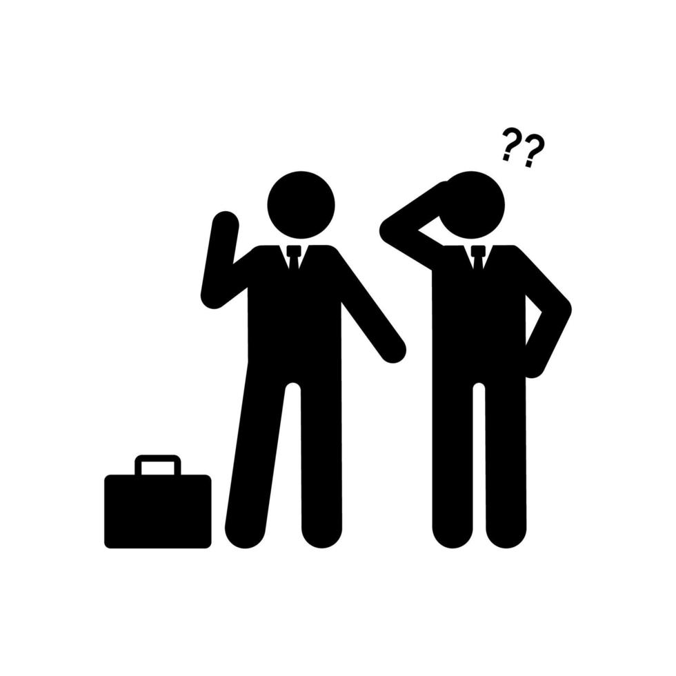 Businessmen thinking advise vector icon