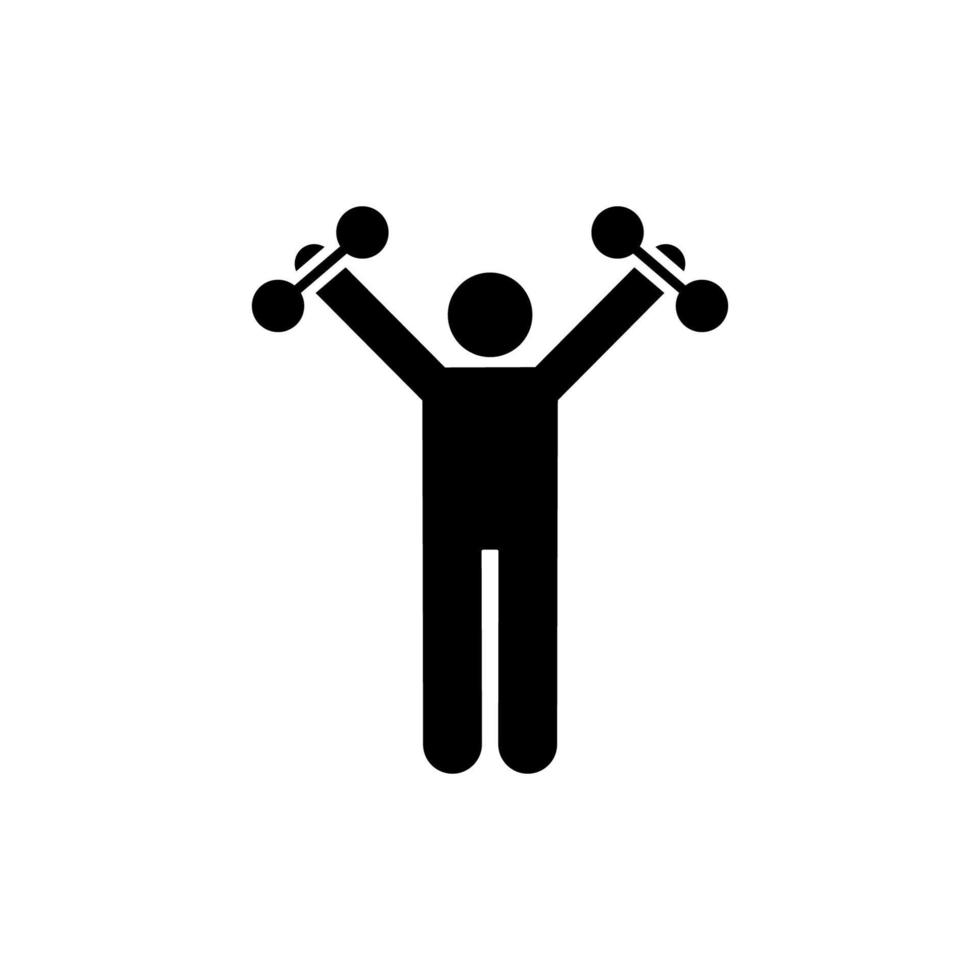 Dumbbell gym muscle exercise with arrow pictogram vector icon