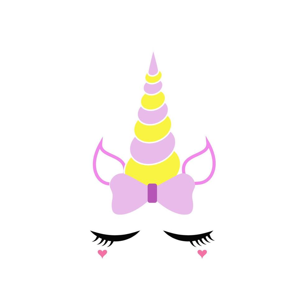 Cute unicorn face vector icon