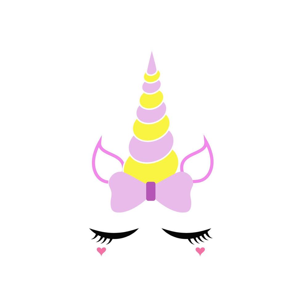 Cute unicorn face vector icon