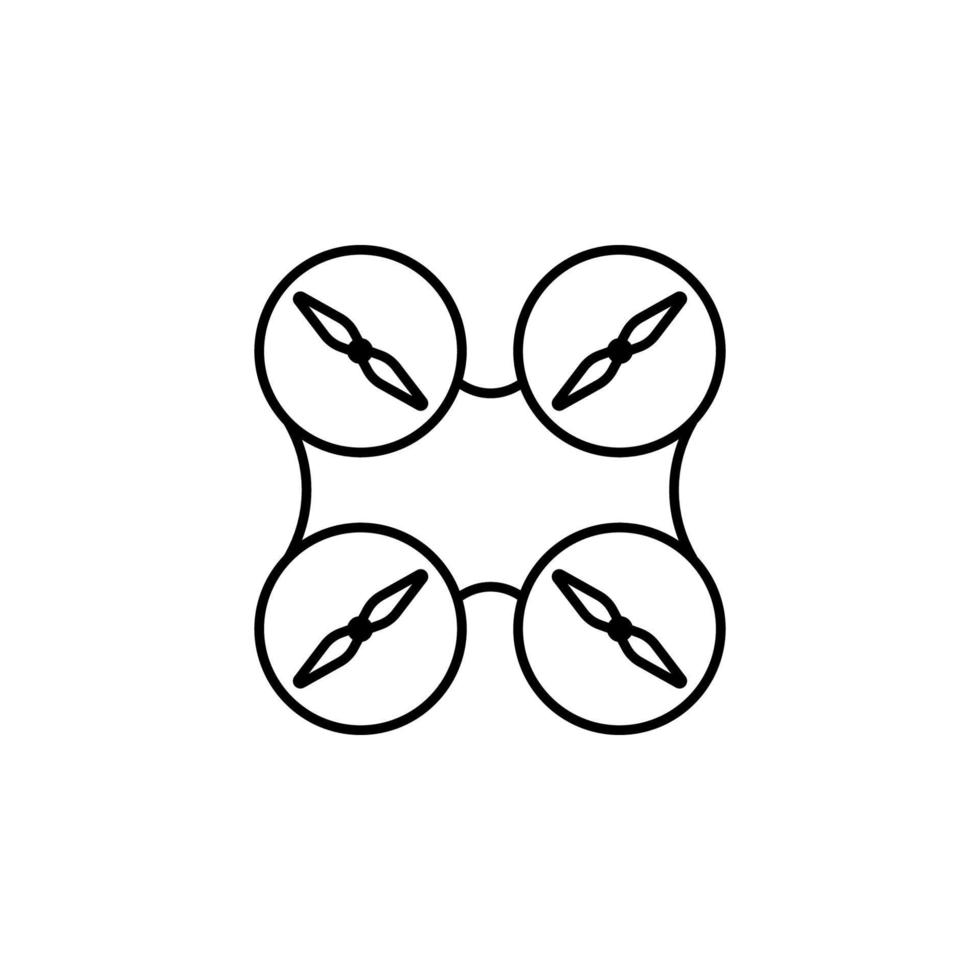 drone propellers field outline vector icon