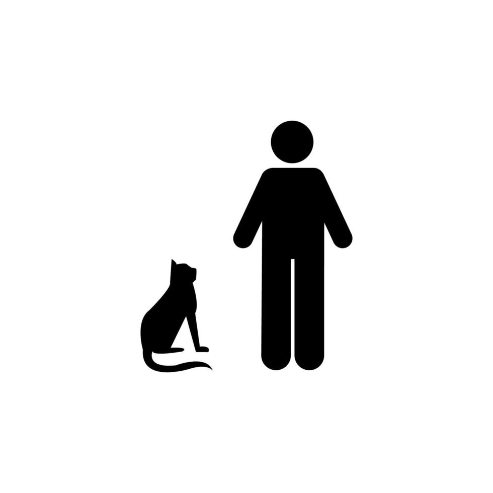 Cat, man vector icon