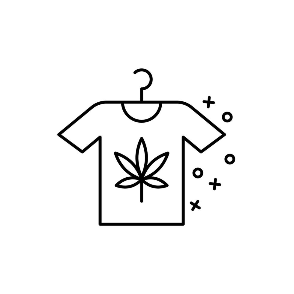 t camisa marijuana ropa vector icono