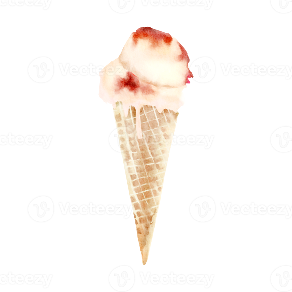 strawberry ice cream cone png