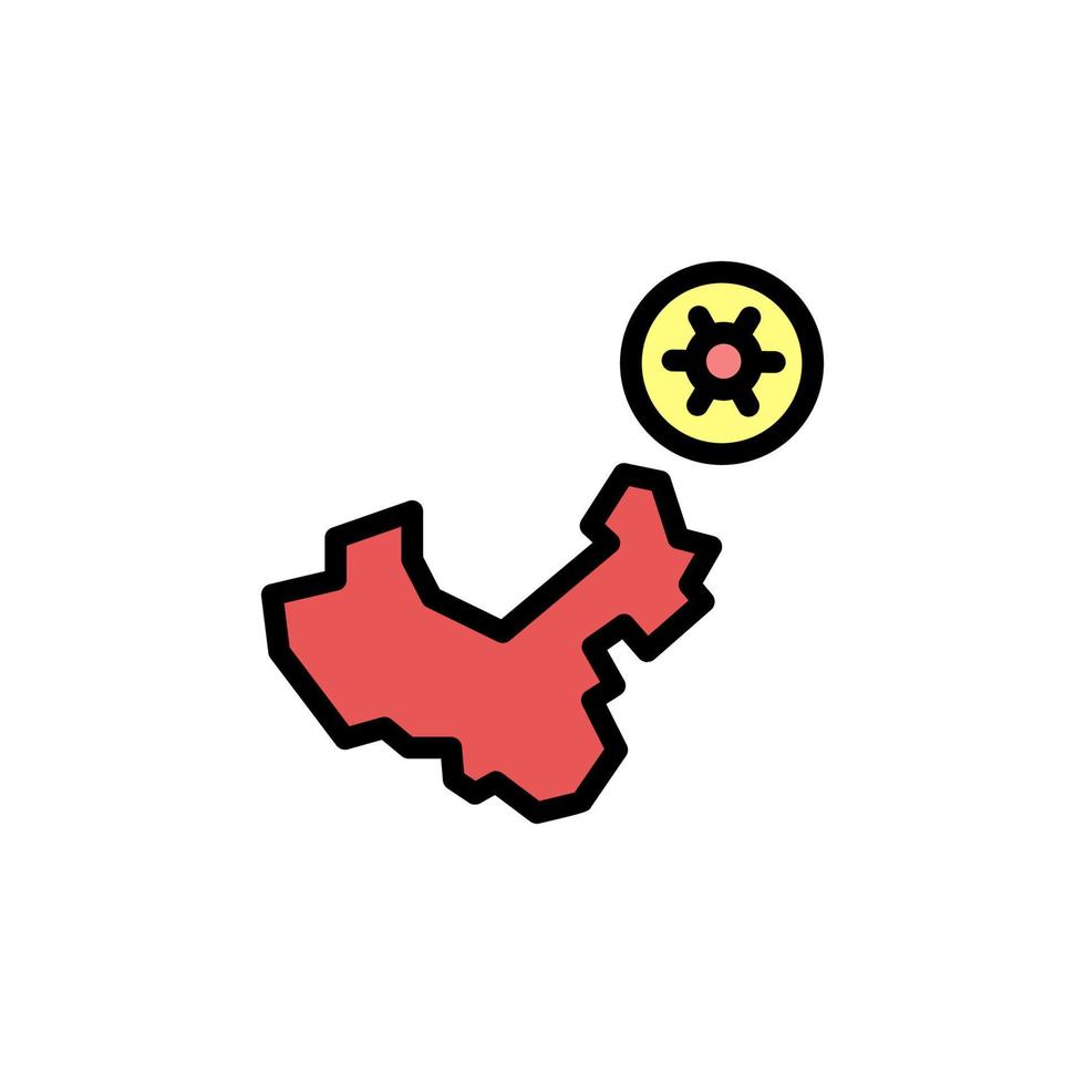 China, map, coronavirus vector icon