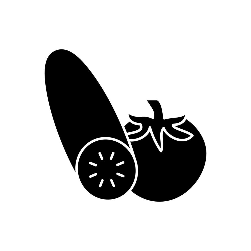 Cucumber tomatoes vector icon