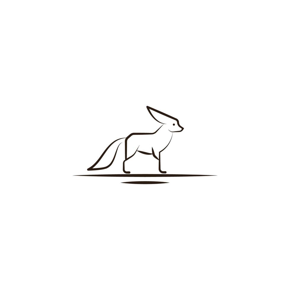 Desierto zorro, animal vector icono