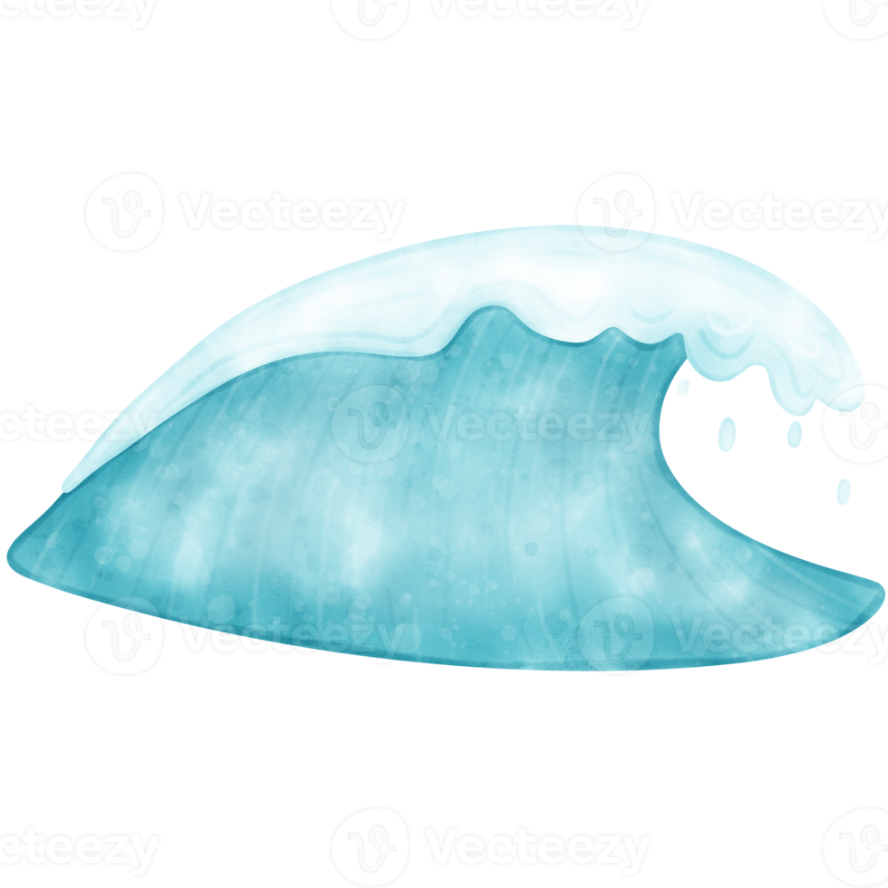 acquerello oceano onde, onda, onda illustrazione, oceano illustrazione png