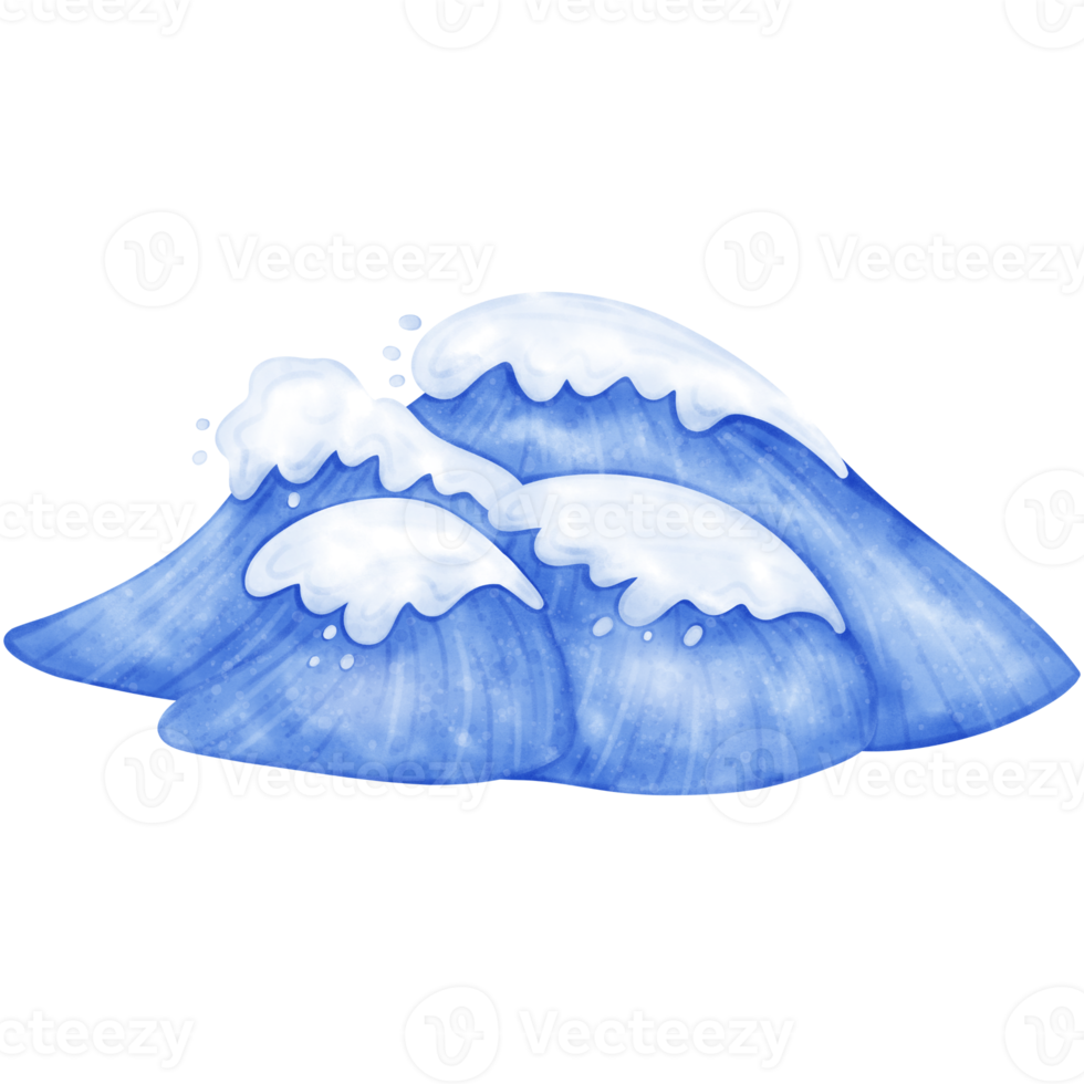 acquerello oceano onde, onda, onda illustrazione, oceano illustrazione png