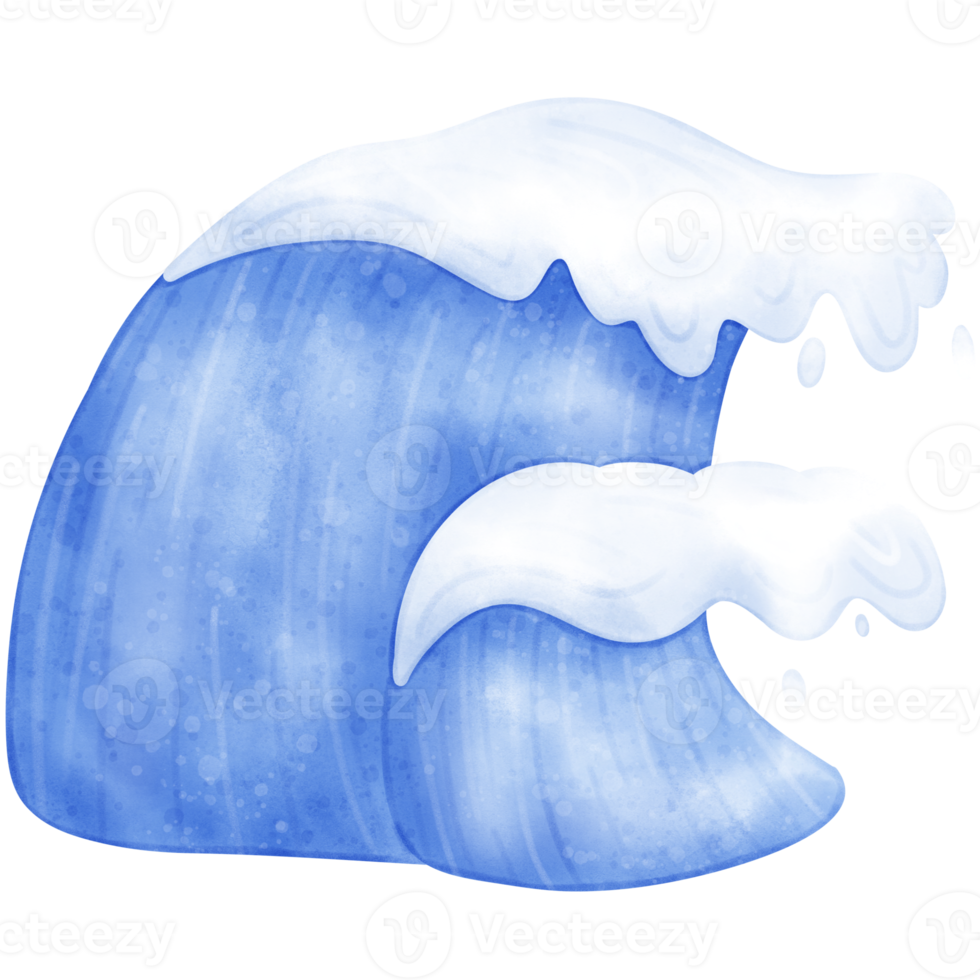 acquerello oceano onde, onda, onda illustrazione, oceano illustrazione png