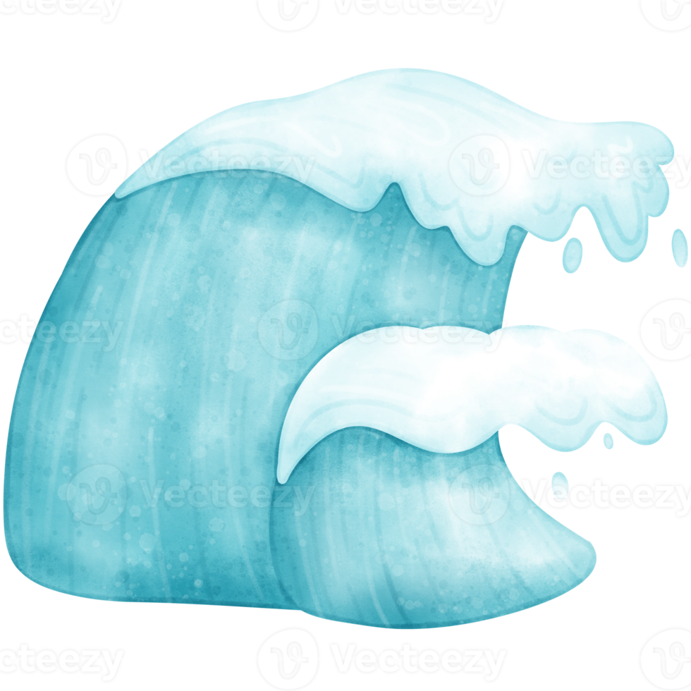 acquerello oceano onde, onda, onda illustrazione, oceano illustrazione png