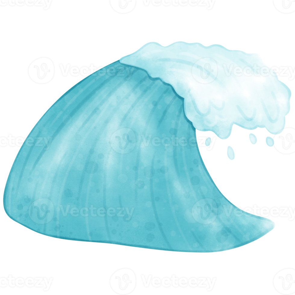 acquerello oceano onde, onda, onda illustrazione, oceano illustrazione png