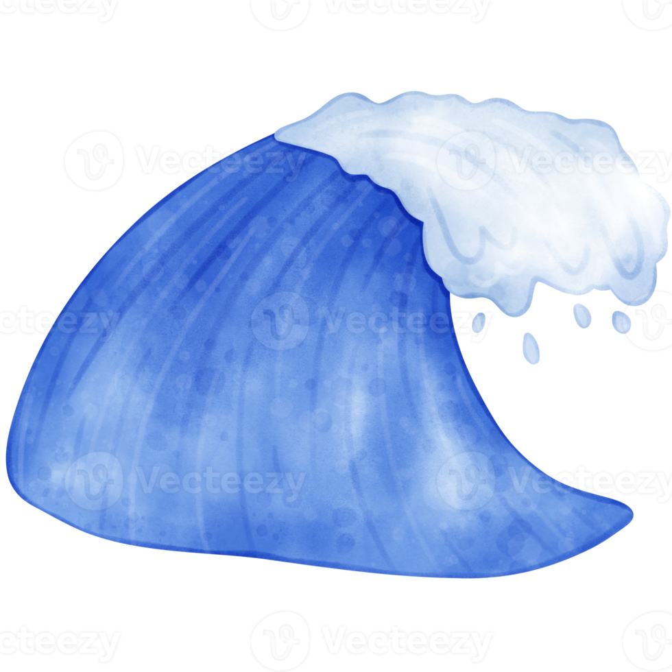 acquerello oceano onde, onda, onda illustrazione, oceano illustrazione png