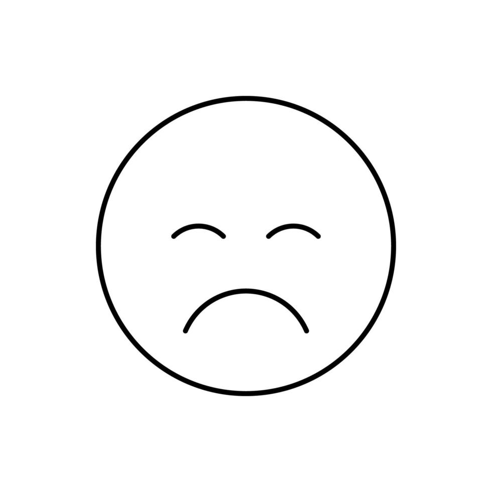 Sad, closed eyes, emotions vector icon