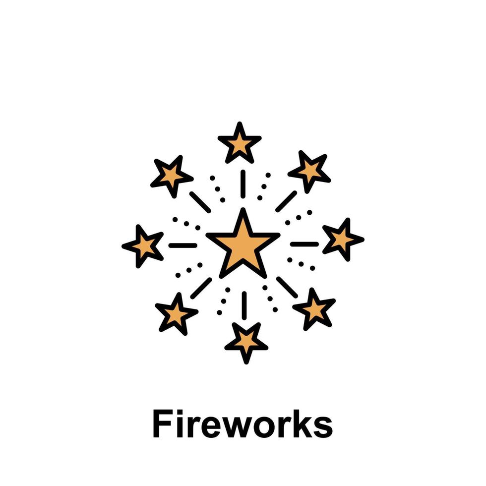 fuegos artificiales, estrellas vector icono
