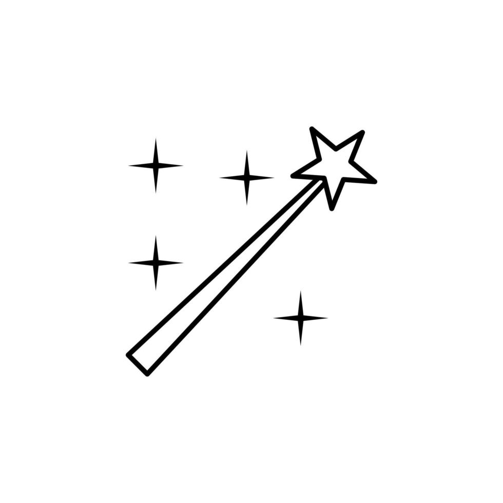 Magic wand, fairy tale vector icon