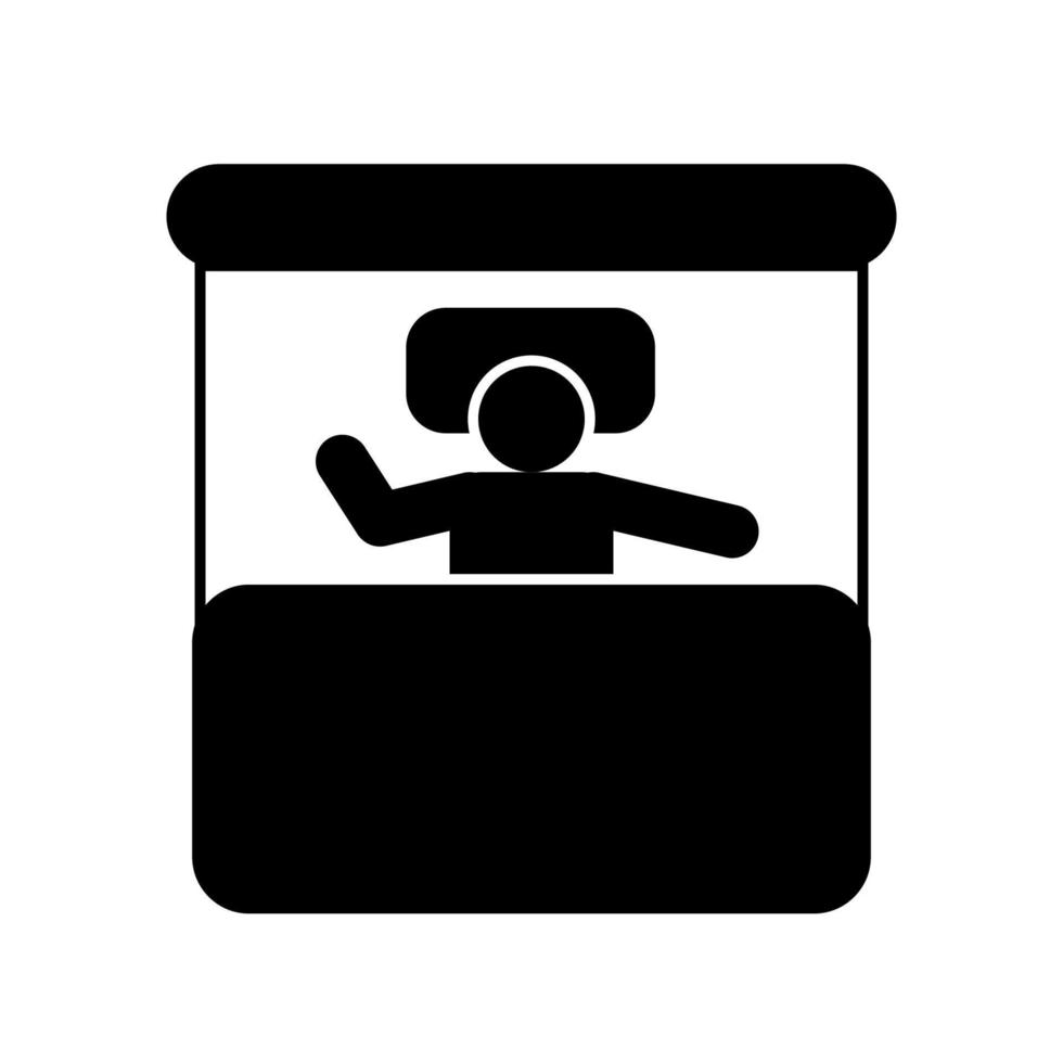 Bed, man, rest, sleeping vector icon