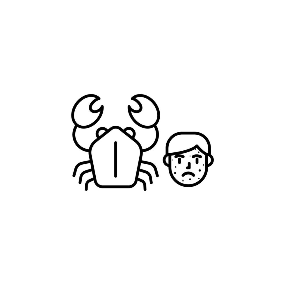 Crustacean, allergic vector icon