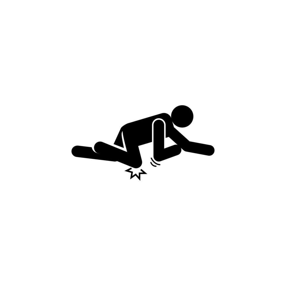 Man, break, fall, knee, tripping vector icon