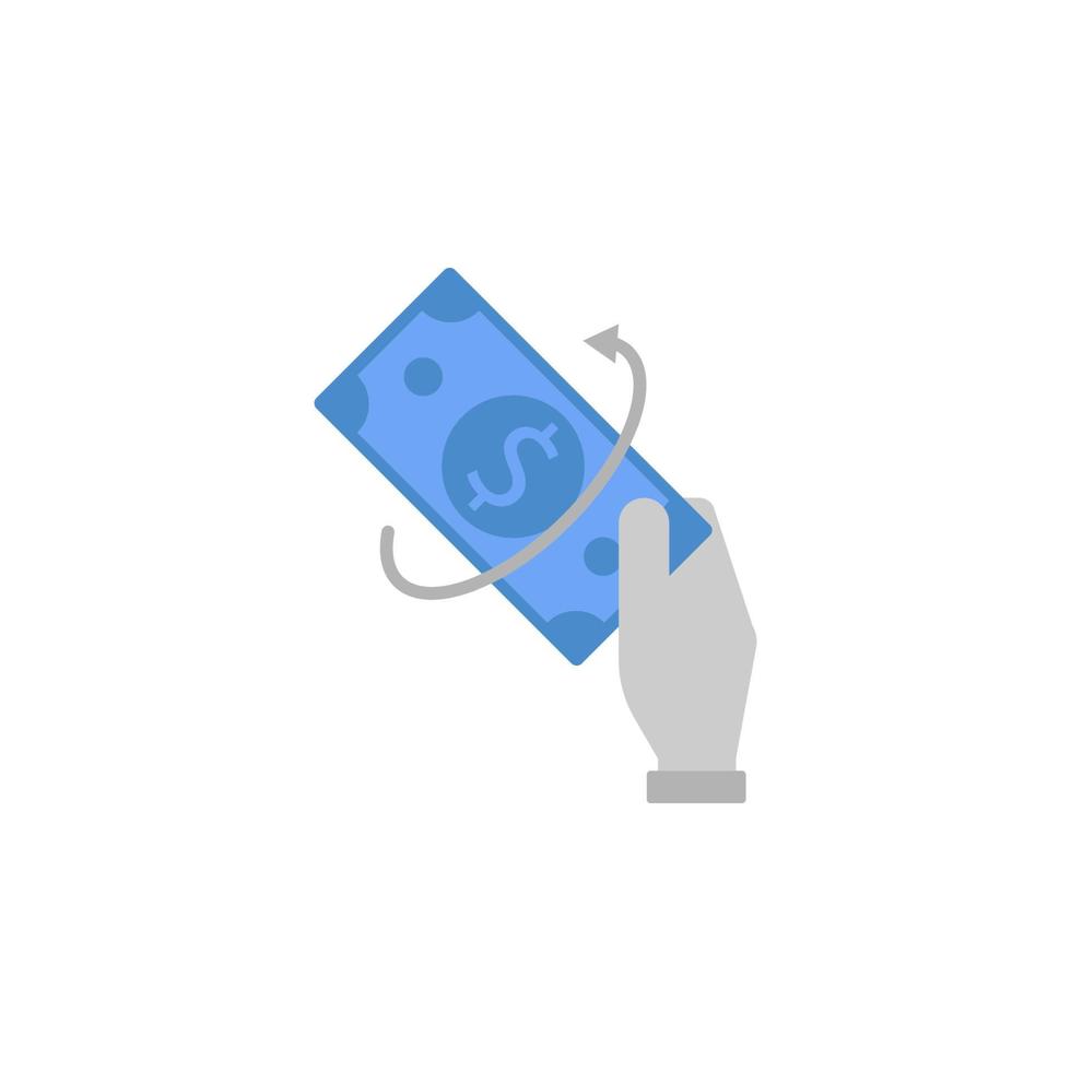 Cajero automático, mano, dinero en efectivo, dólar, finanzas, dinero dos color azul y gris vector icono