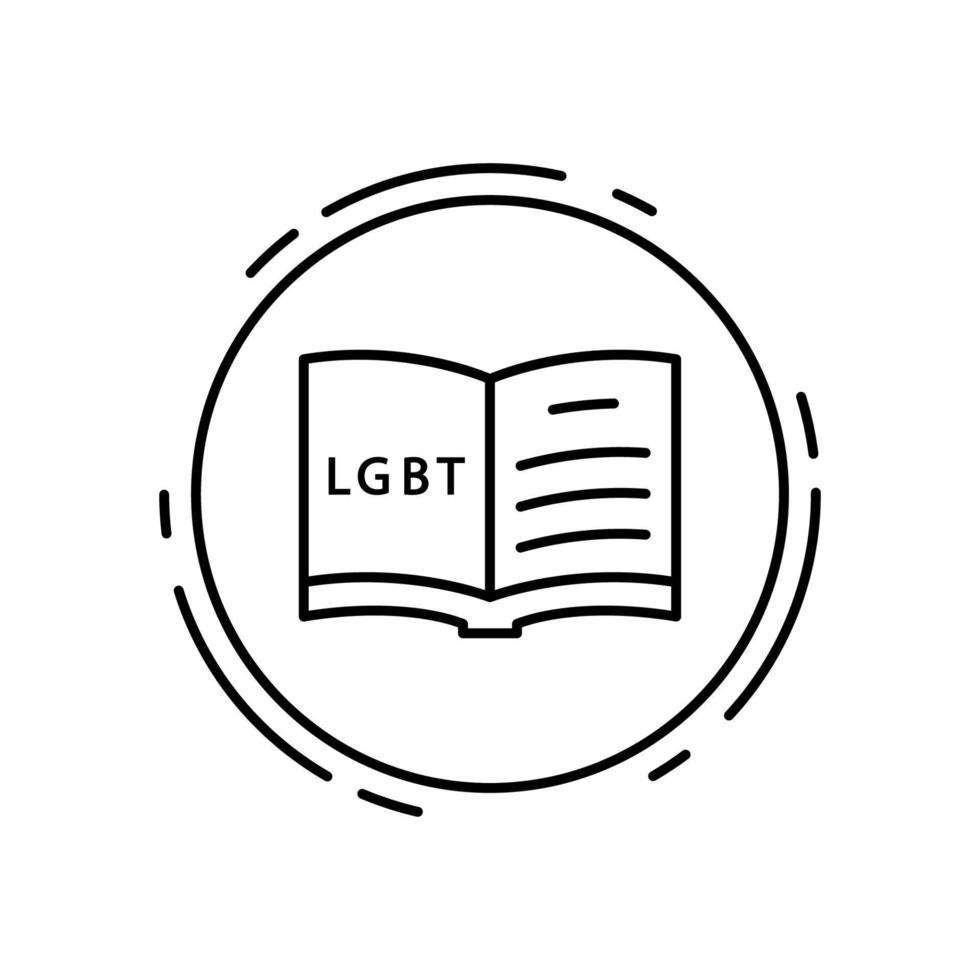 Book, lgbt vector icon