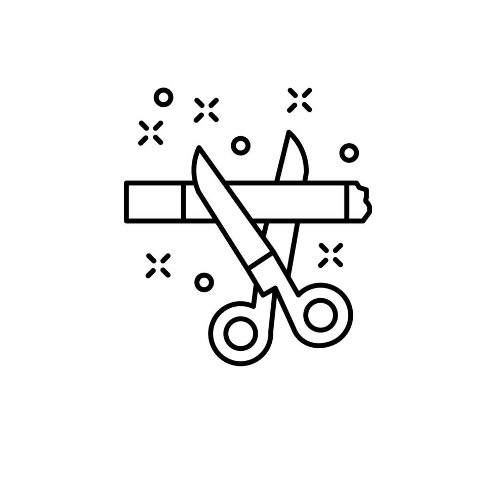 Cigarette, scissors vector icon