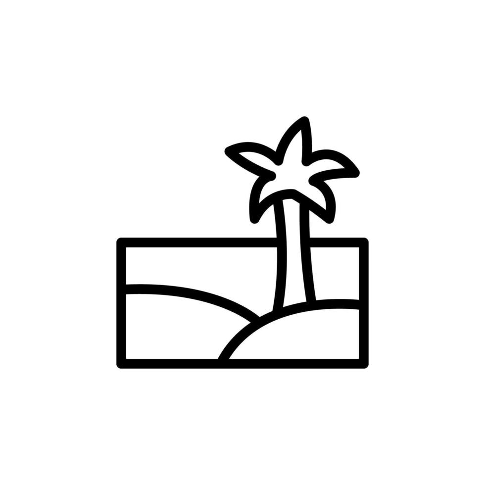 Island, palm, ocean vector icon