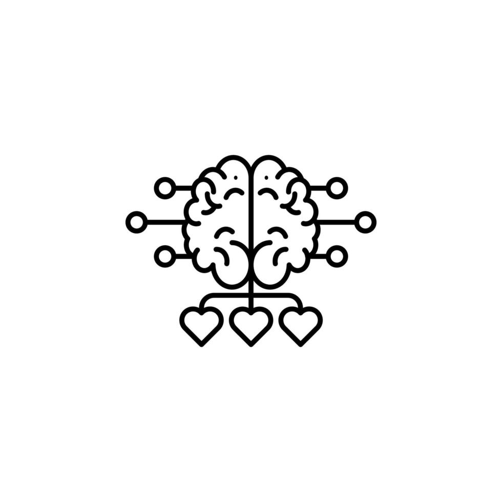 Brain hearts motivation idea vector icon