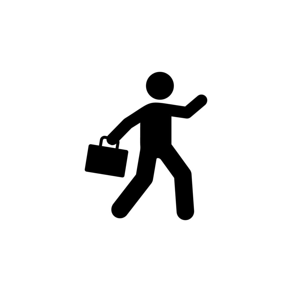 Businessman run work hurry vector icon