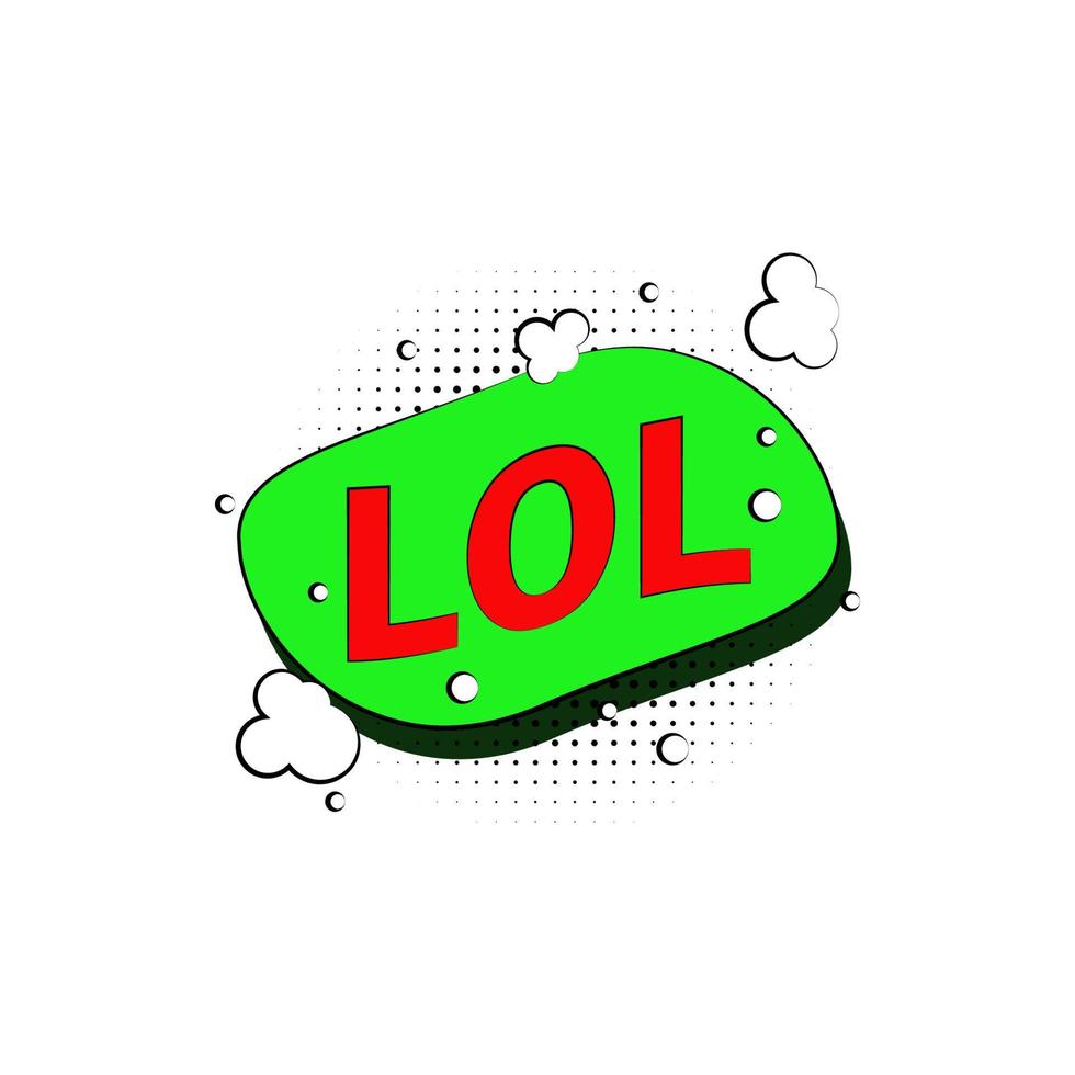 pop art LOL bobble color vector icon