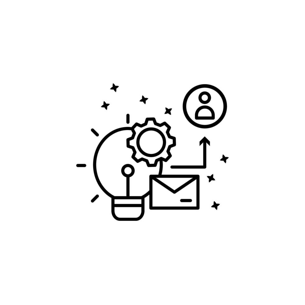Idea gear letter user vector icon