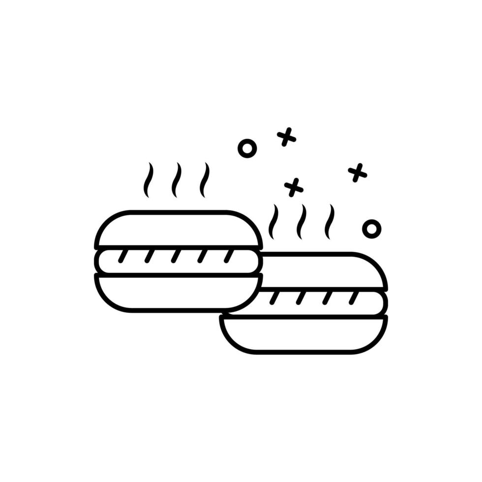 Hot dog fast food sausage vector icon