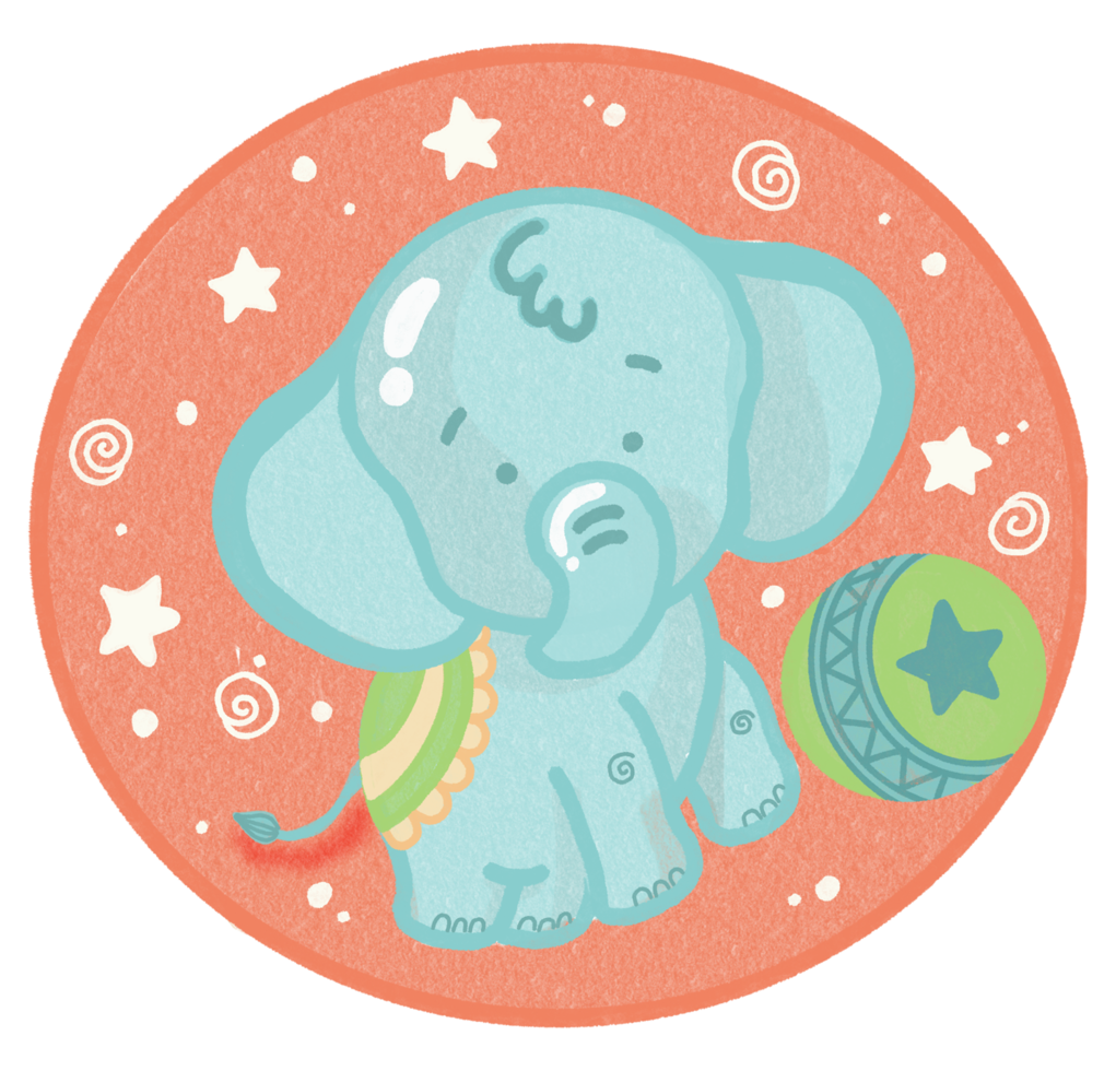 Cute Baby Elephant Background png