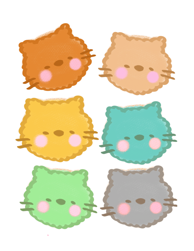 Cute Colorful Cats Background png