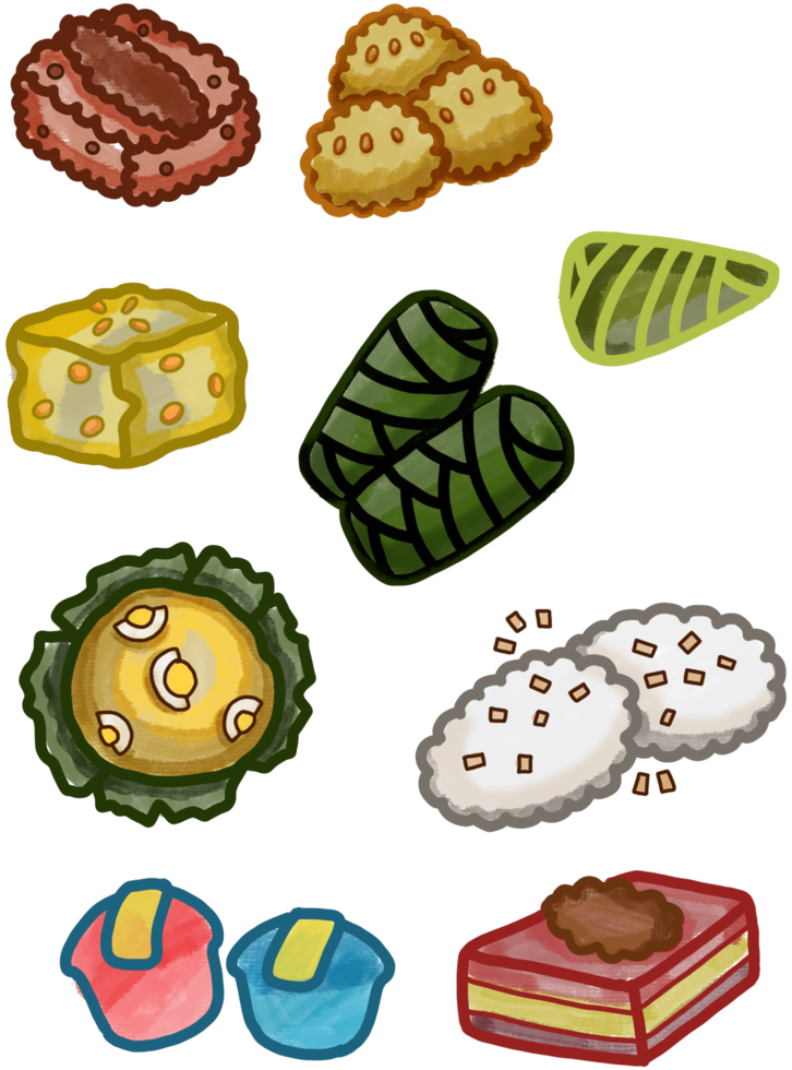 Rice Cake and Other Filipino Delicacies png