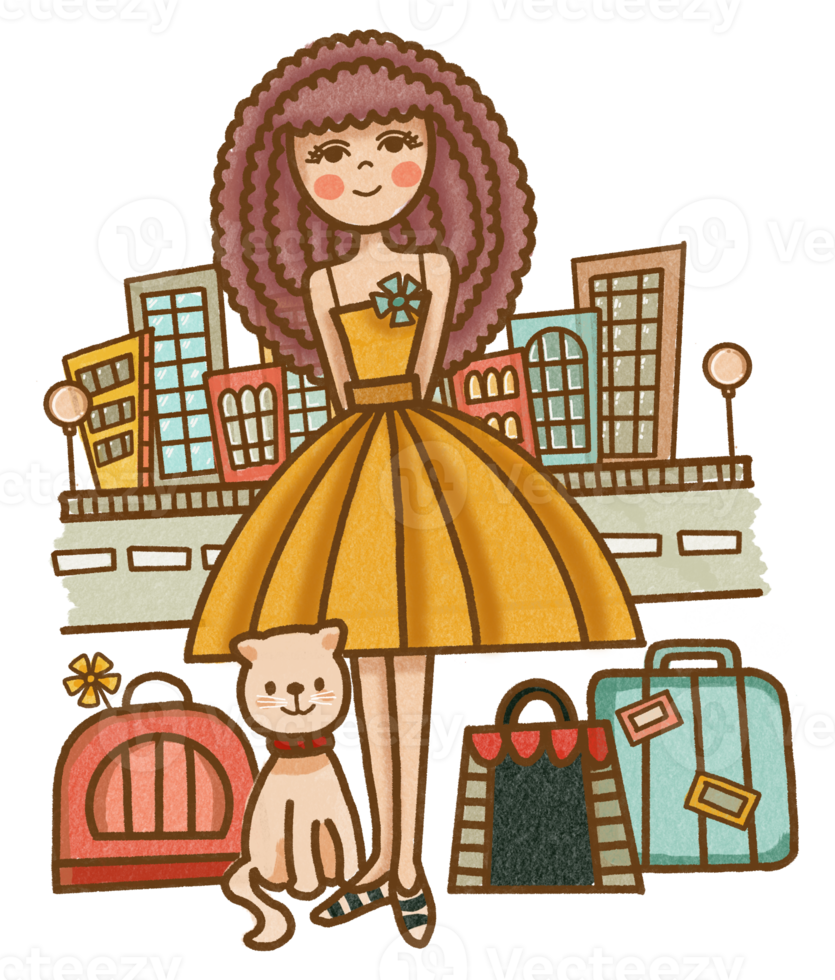Traveler with Cat Background and Wallpaper png