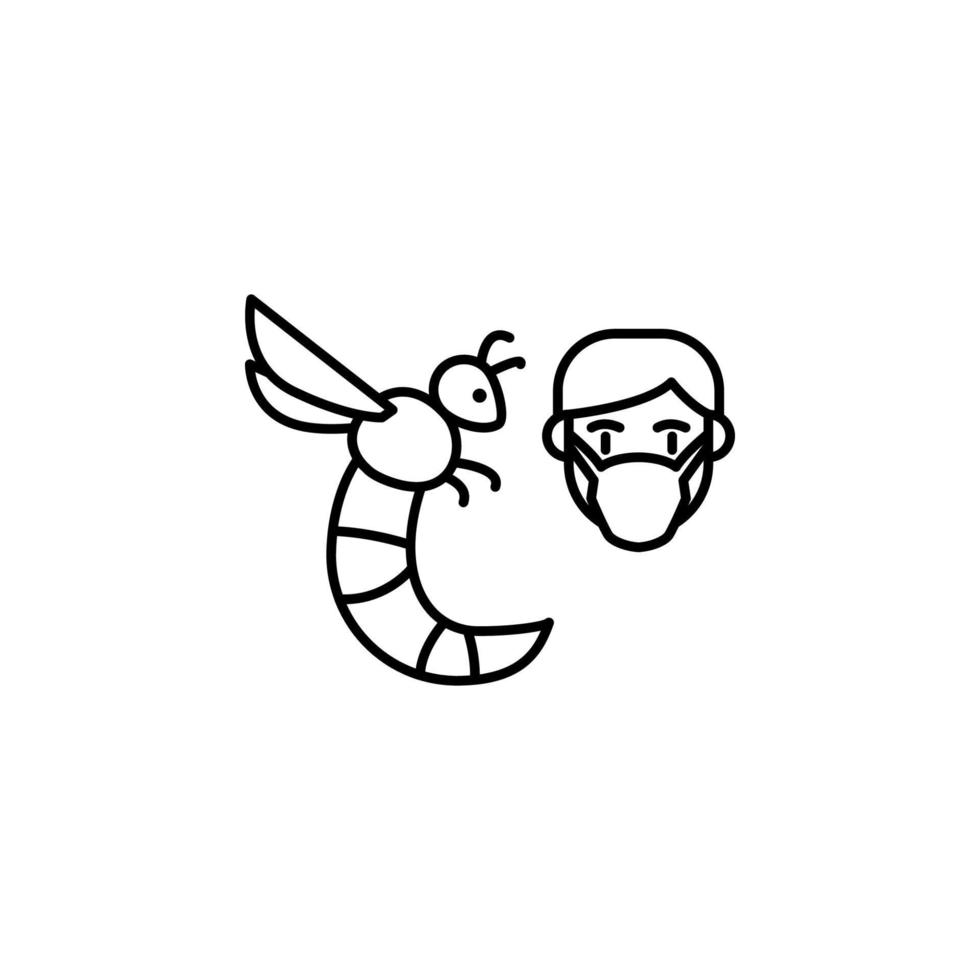 Wasp, allergic face vector icon