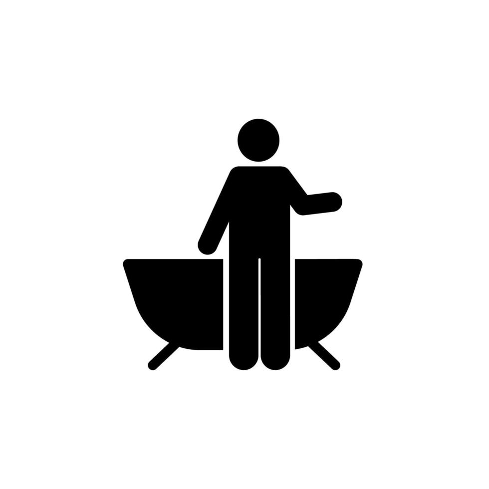 Shower, bath, hotel, man vector icon