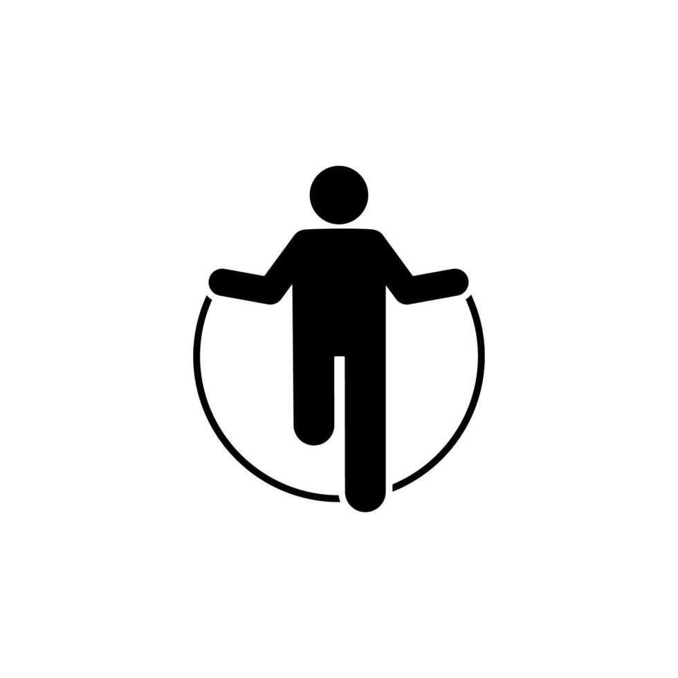 hombre cuerda gimnasio deporte con flecha pictograma vector icono